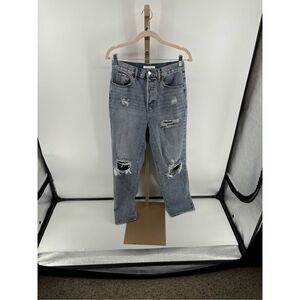 PacSun Dad Jeans Distressed Light Wash Button Fly Size 27